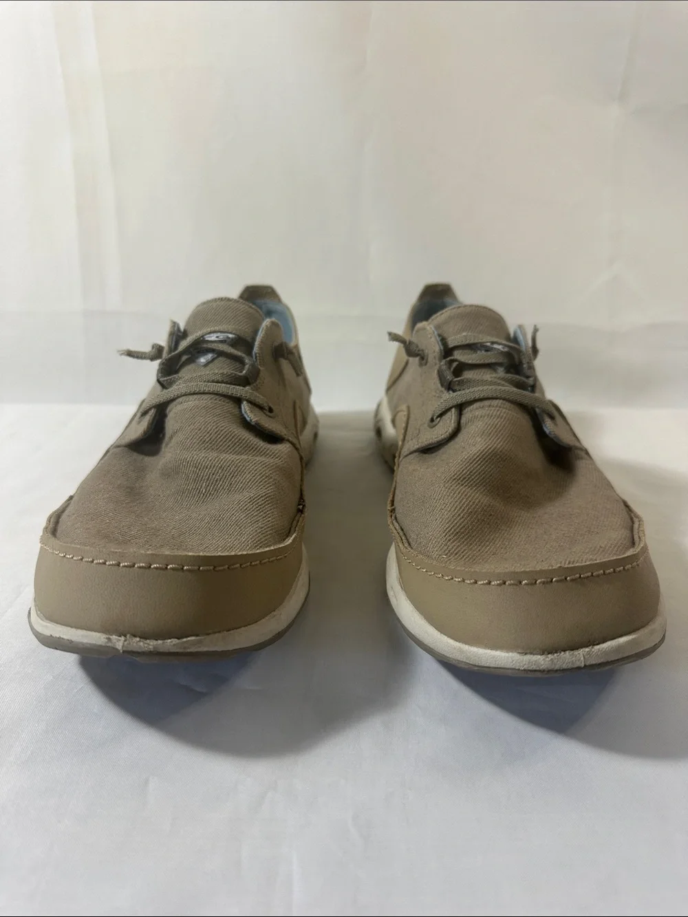 Columbia PFG Bahama Vent Boat Shoes Men’s 11.5 Tan Canvas Casual Comfort